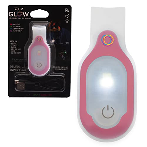 Clipglow Nurse Light Clip On for Night Shift - Bright, Lightweight Magnetic, Portable, USB Rechargeable Flashlight for Badge, 8-10 Hours Battery, 4 Settings 10-25 Lumens Nurse Gift|Pink - color: Pink