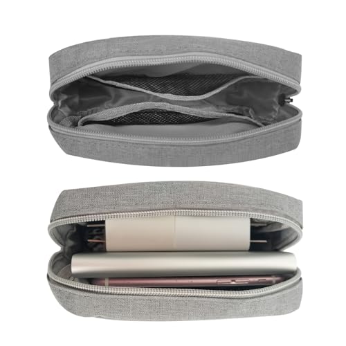 Small Makeup Bag For Purse, 2 Pack Nylon Travel Toiletry Pouch - color: Small Grey