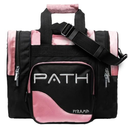 Pyramid Path Pro Deluxe Single Bowling Ball Tote - Holds One Ball, One Pair Shoes Up to Mens 15 - color: Light Pink