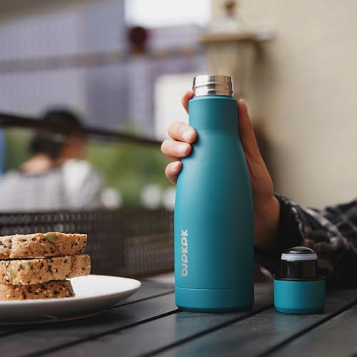 BJPKPK 17oz Skinny Insulated Water Bottle, Stainless Steel Flask - color: Lake Blue, size: 17 Ounces