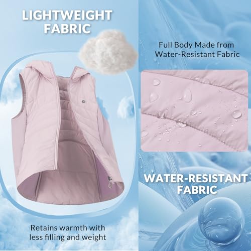 baleaf Women's Winter Running Vest Fleece Hooded Jacket Warm Slim fit - color: Light Purple, size: X-Large