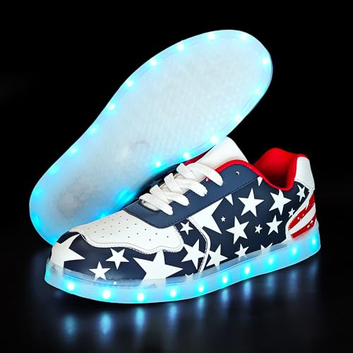Wooowyet Men LED Light Up Shoes for Women High Top Lights Sneakers Glowing Neon Luminous Sequin Fashion Sparkle Bling Shiny Punk Boots LED Shoes - size: 12 Women/10 Men