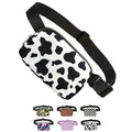 Tapp Collections Unisex Mini Crossbody Belt Bag with Adjustable Strap Small Waist Pouch for Workout Running Traveling Hiking - A Pattern/Cow Black & White - color: A Pattern / Cow Black & White