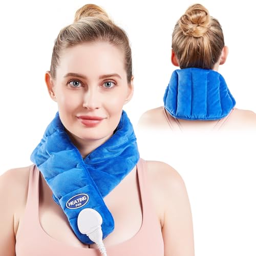JOBYNA Neck Heating Pad, Hands-Free Electric Heated Neck Wrap for Neck Pain Relief, Upgraded Fast Neck Heat Pad, 10-90min Timer with Countdown, 86-158℉ Adjustable Temperature (Universal Size)