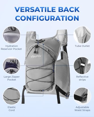 Hydration Backpack with 2L Water Bladder, Running Vest for Women Men - color: Grey