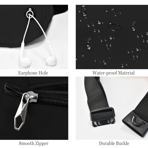 Fanny Pack for Women Men,Crossbody Water Resistant Sports Waist Bag Pack - color: 2pack-black/black