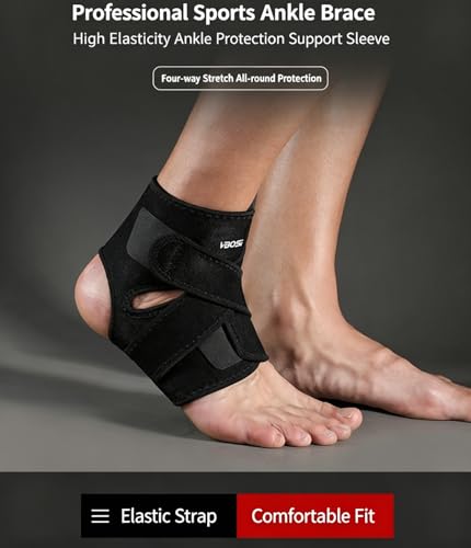 Ankle Brace Elastic Ankle Supports for Men Women, Adjustable Ankle Compression Brace, Plantar Fasciitis Relief Achilles Tendonitis Brace Achilles Tendonitis Wrap, Ankle Brace Basketball Football Running, Pack of 1