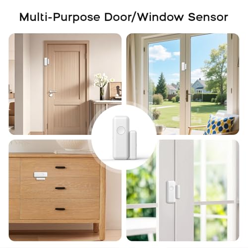 Home Alarm System Wireless with Smart Life/Tuya APP & Remote Control,WiFi+GSM/4G Home Alarm System NO Monthly Fees,Real-Time Alert Long Battery Life for Apartment,Kids Safety,Office - color: Blue & White