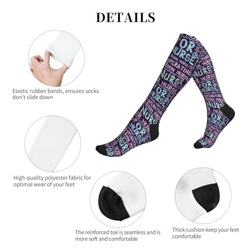 FREEHOTU Compression Knee High Socks for Women/Men Circulation 15-20 Mmhg - color: Nurse