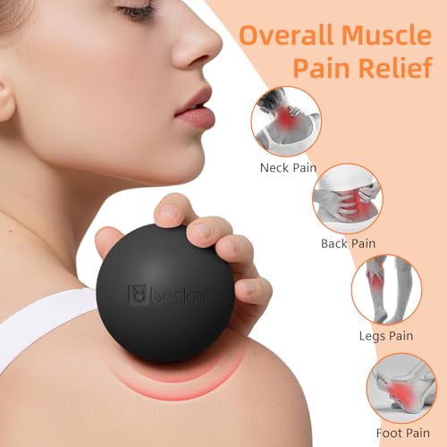 BESKAR Foot Massage Roller Black & Massage Lacrosse Ball Black