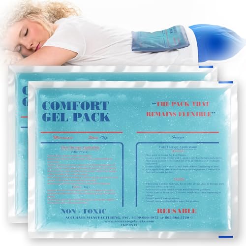 Flexible Reusable Gel Packs for Neck, Wrist, Arm, Back and Shoulder Pain Relief - Versatile Hot or Cold Gel Packs for Injuries, Sore Muscles or Toothache Pain Relief, Blue, 9" x 12", 2 Pack - size: 9"x12"- 2 Pack