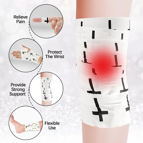 2Pcs Christian Athletic Tape 2in x 23ft Cross Sports Tape Religious Cotton Zinc Oxide Sports Wristbands Jesus Cross Wrist Tapes for Football Baseball Athlete Tennis Gymnastics First Aid Injury Wrap