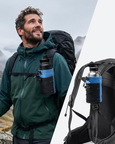 HowFly Backpack Water Bottle Holder for Backpack Straps Bottle Holder Pouch - color: Blue