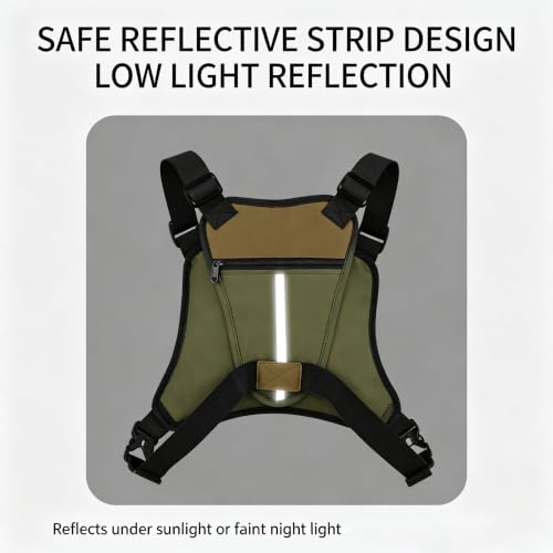 Outdoor Chest Bag For Men and Women, Tactical Vest For Running, Green