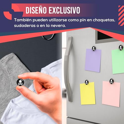 4 Race Bib Magnets for Runners, Race Bib Clips, No Pins, Skull - color: Skull