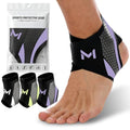 2Pcs Ankle Brace Compression Support Stabilizer,Lace-Up Sports Basketball Sprain Recovery Men Women Adjustable Foot Ankle Orthopedic Grade Tendonitis Protection (Purple) - color: Purple