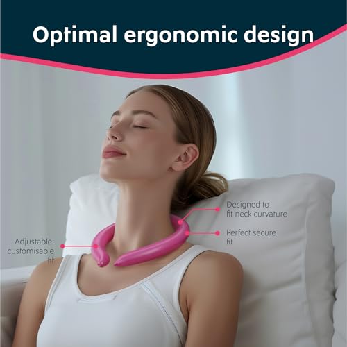 Magic Gel Neck Ring Coolers - Wearable Cooling Ice Pack for Necks - Reusable Cool Body Cooler Tube - Cold Gel Wrap Ice Packs Perfect for Outdoor Use - Pack of 2 - Navy and Pink - color: Navy and Pink
