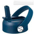 KMN Wide Mouth Straw Lid with Flip Top, Replacement Cap with Straw for Hydro Flask 18 32 40 oz Wide Mouth Water Bottle & 12 16 20 oz Coffee Flask, BPA-Free Leakproof Sports Lid (Indigo Blue) - color: Indigo Blue