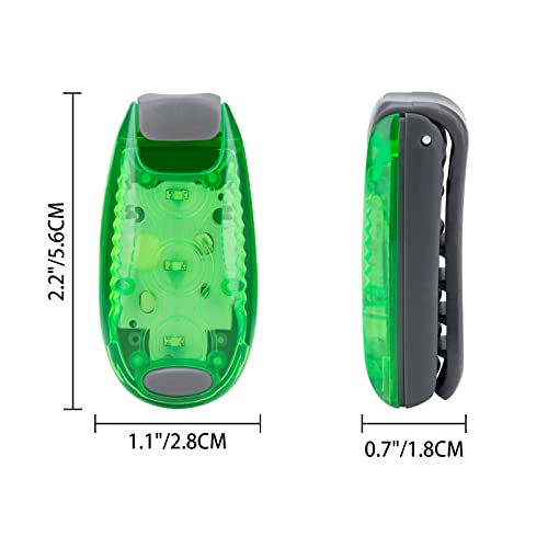 12 Pack Led Safety Light, Safety Light, High Visibility Strobe Running Lights Used for Bicycle, Walking Etc. Clip-On Running Lights Clip to Clothes Strap to Wrist, Bike Or Anywhere - color: Green