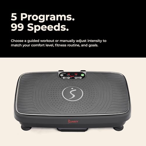 Sunny Health & Fitness Vibration Platform Exercise Machine with Remote
