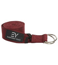 Everyday Yoga Strap with Metal D-Ring Athletic Stretching, 6ft/8ft/10ft - color: Merlot, size: 6 Foot