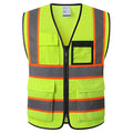 Reflective Safety Vest for Men Women Hi Vis Vest with 8 Pockets High Visibility Mesh Reflective Vest Meets ANSI/ISEA Standards (Yellow-07, Large) - color: Yellow, size: Large