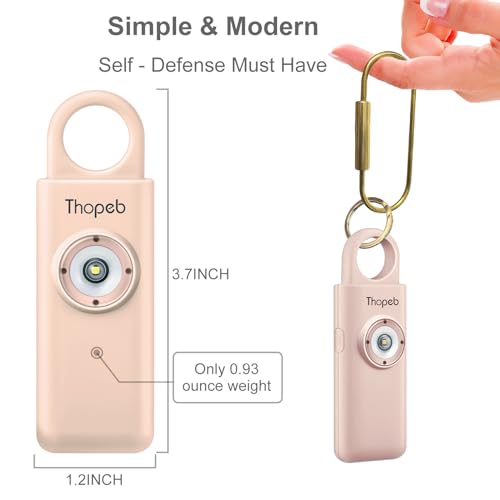 Thopeb Personal Safety Alarm for Women – Upgraded Rechargeable - color: Metallic Rose