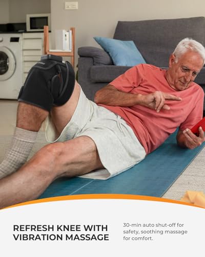CooCoCo Red Light Therapy Knee Massager with Heat, 660nm & 850nm - color: Onyx