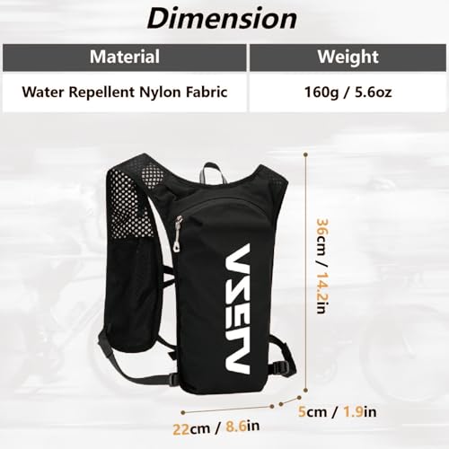 JEELAD Hydration Backpack Lightweight Vest for Hiking Trail Running Gear Cycling Marathon for Women Men - color: A - Black (7L) - with 1.5L PEVA Water Bladder