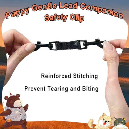 Mini Dog Collar Safety Backup Clip, Black - color: Black, size: Mini(5.3 in fixed length x 0.4 in width)