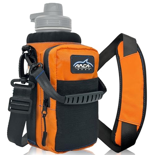 Arca Gear Hydro Carrier 32 oz Small - Insulated Water Bottle Sling w/Carry Handle, Shoulder Strap, Wallet and Two Pouches - The Perfect Flask Accessory - color: Sunrise Orange