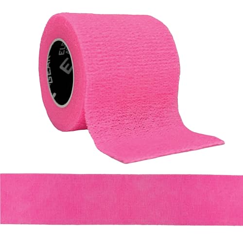 Self Stick Athletic Tape – 2” x 6.5 Yards – Latex-Free, Easy Rip Sports Wrap for Football, Baseball, Soccer, Wrist, Ankle, Finger & Injury Support (Pink) - color: Pink