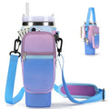 GOEWY Water Bottle Carrier Bag for Stanley Cup 40/30oz with Phone Pockets - color: Red Blue Gradient, size: 40oz