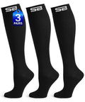 SB SOX 3-Pair Compression Socks (15-20mmHg) - color: 01 – Solid Black, size: L/XL