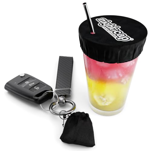 Nightcap Drink Cover Keychain, Portable Anti Drink Spiking Protector, Reusable Cup Shield for Bars, Festivals & Travel, Hidden Safety Cover for Women, Fits Most Cups & Glasses, As Seen on Shark Tank - style: 1 Pack