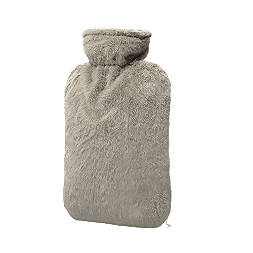 BICAREE Fuzzy Hot Water Bottle with Cover,Hot Water Bags for Pain Relief 2Liter,Heat Pad,Hot and Cold Therapy,Menstrual,Bpa Free - style: Greyish Green