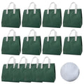 12Pcs Disposable Insulated Lunch Bags Thermal Cooler Bag for Food Delivery - color: Dark Green, size: 9.45"(H) x 9.45"(L) x 5.91"(W)