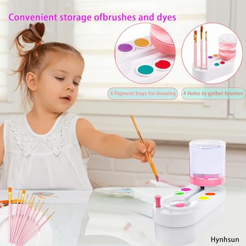 Upgraded Paint Brush Cleaner Tool,Brush Rinser Cup Painting Running Water Circulation Art Supplies for Acrylic,Watercolor and Water Based for Adults Artist Beginners and Kid(Pink) - color: Pink