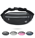 HiRui Slim Fanny Pack for Men Women, Adjustable Exercise Waist Pack Reflective Running Belt for Sports Workout Cycling Hiking, Casual Hands-Free Wallets Phone Bag Fits All Phones (Black)