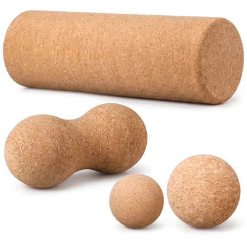 4 Pack Cork Massage Ball, L, Massage Stick Set - size: L, style: Massage Stick Set