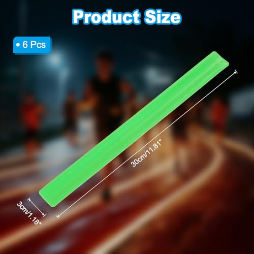 PATIKIL Reflective Slap Bands, Reflector Band Snap Bracelet Armbands High Visibility Safety Reflectors Wrist Strap Strips for Night Jogging Cycling Running - color: Green