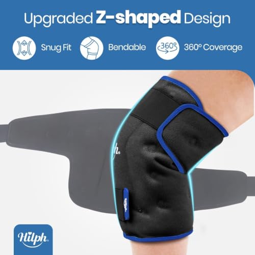 Hilph Ice Pack for Knee Pain Relief, Z-Shaped for Bendable & 360°Coverage - color: Black