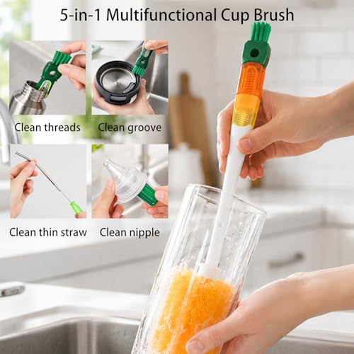 bottle brush set,Used for cleaning Straw, bottle cap and bottle
