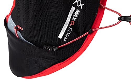 UltrAspire Big Bronco Lightweight Running Race Vest - 12L Total Volume & 2L Water Reservoir Capacity - color: Pitch Black/Red, size: Medium (38"-43")