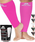 Mojo Compression Socks Footless for Women and Men 20-30mmHg - Extra Wide Plus Size Calf Sleeve - A604 - color: Pink, size: 6X-Large