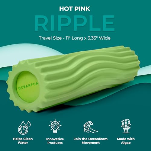 Oceanfoam Ripple Roller Small Foam Roller for Physical Therapy, Algae Green - color: Algae Green