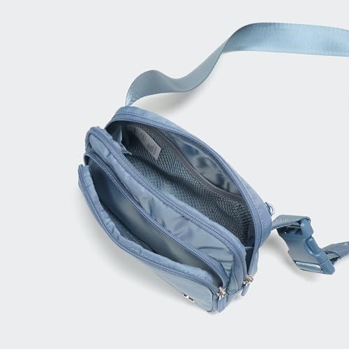Pander Nylon Crossbody Belt Bag with Excess Strap Keepers, 6-Pocket Adjustable Sling Fanny Pack for Travel and Everyday Carry, Blue - color: Blue