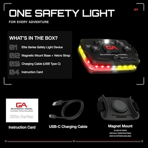 Guardian Angel Elite Safety Light - Red/Yellow Front & Red/Yellow Rear - color: RedYellow/RedYellow, size: 1-Pack