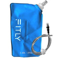 FITLY Soft Flask Running Water Bottle - Collapsible Hydration Flask - color: Blue, size: 37 Ounces