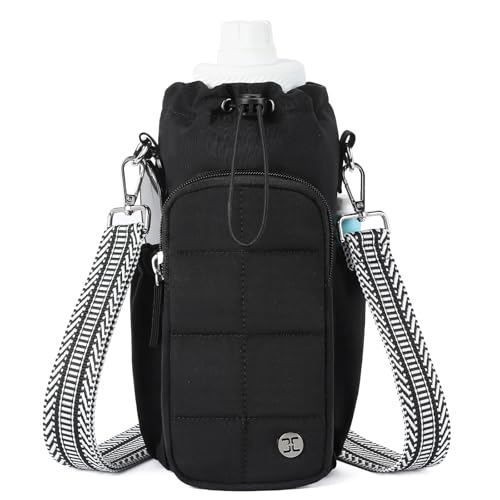 Telena Water Bottle Holder with Strap RFID Crossbody Bags for Women - color: Z-Black